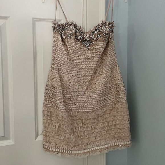 Terani Couture - Shimmering embellished beaded Strapless Sweetheart Short Dress - Picture 1 of 12